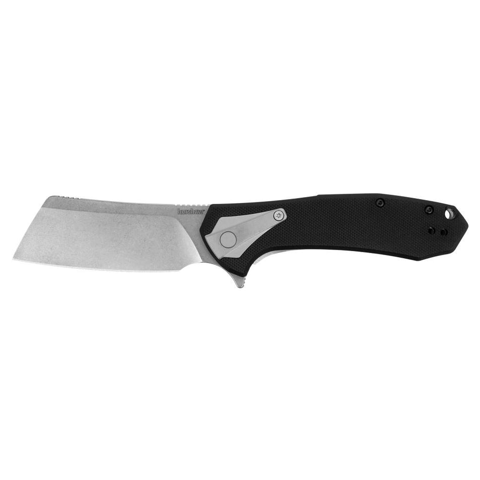 Kershaw Bracket Stonewashed Cleaver Blade Folding Knife Black