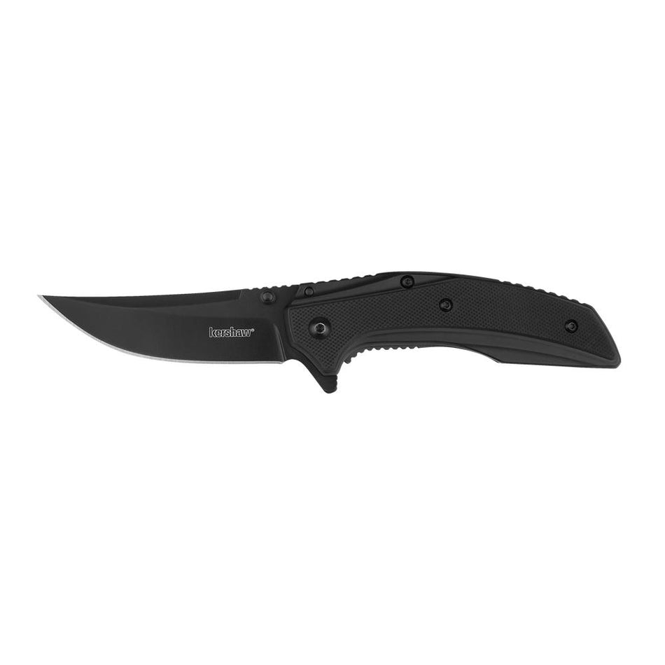 Kershaw Outright Assisted Open Folding Knife - 3" Trailing Point, Black