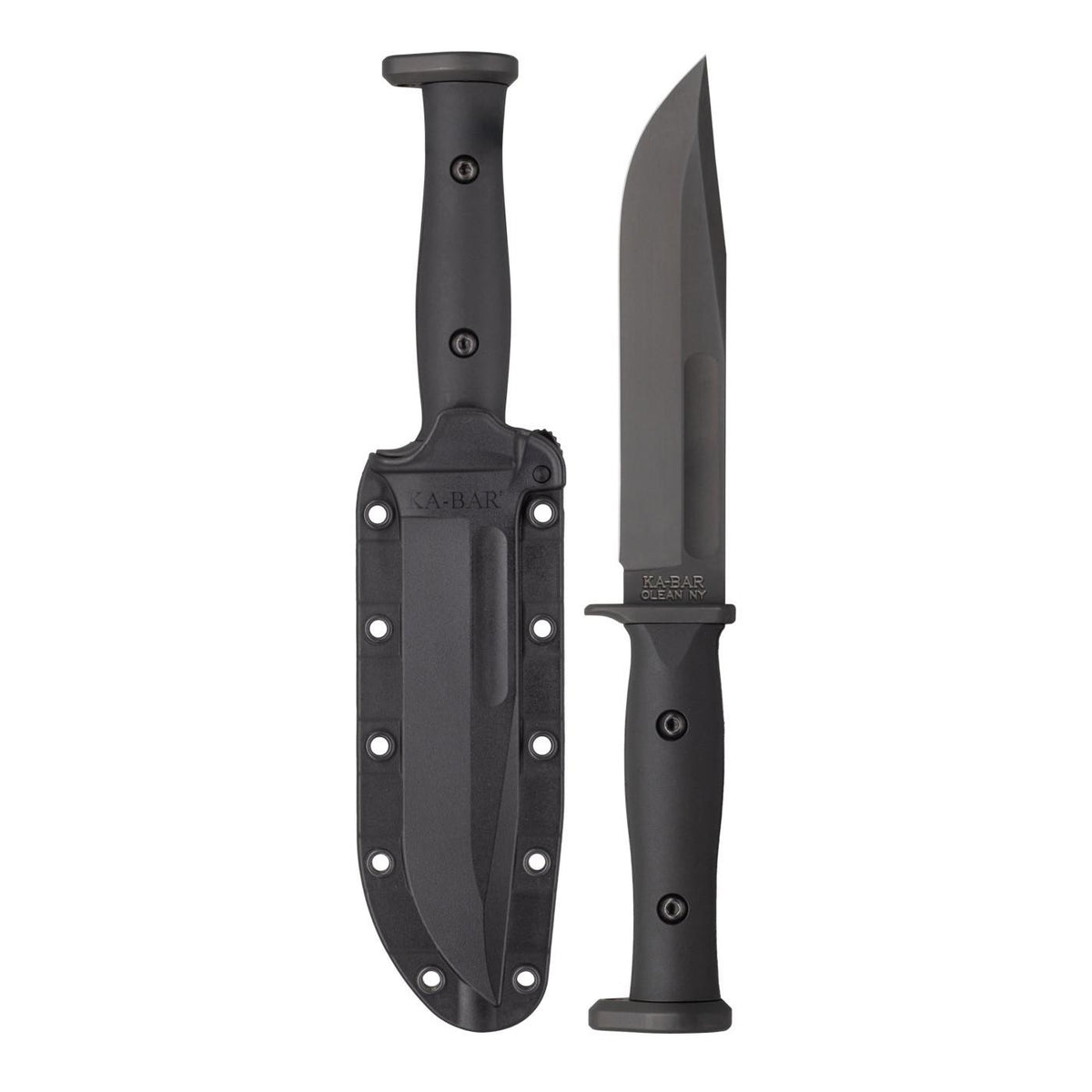 KA-BAR Slabby Fixed Blade Knife Black Nylon Handle 1095 Cro-Van Steel
