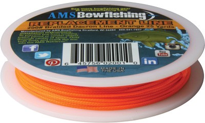 AMS #200 Orange Bowfishing Replacement Line 25 Yard Spool