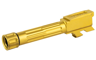 LanTac 9INE Fluted 1/2-28 Threaded Drop-In Barrel for Glock 43/43x, TiN Bronze Finish