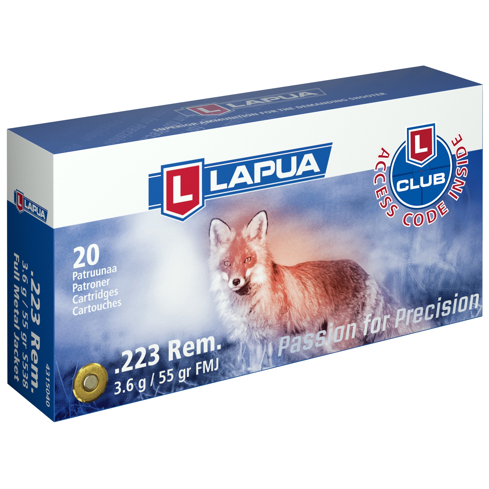 Lapua  Full Metal Jacket 55 Grain .223 Remington