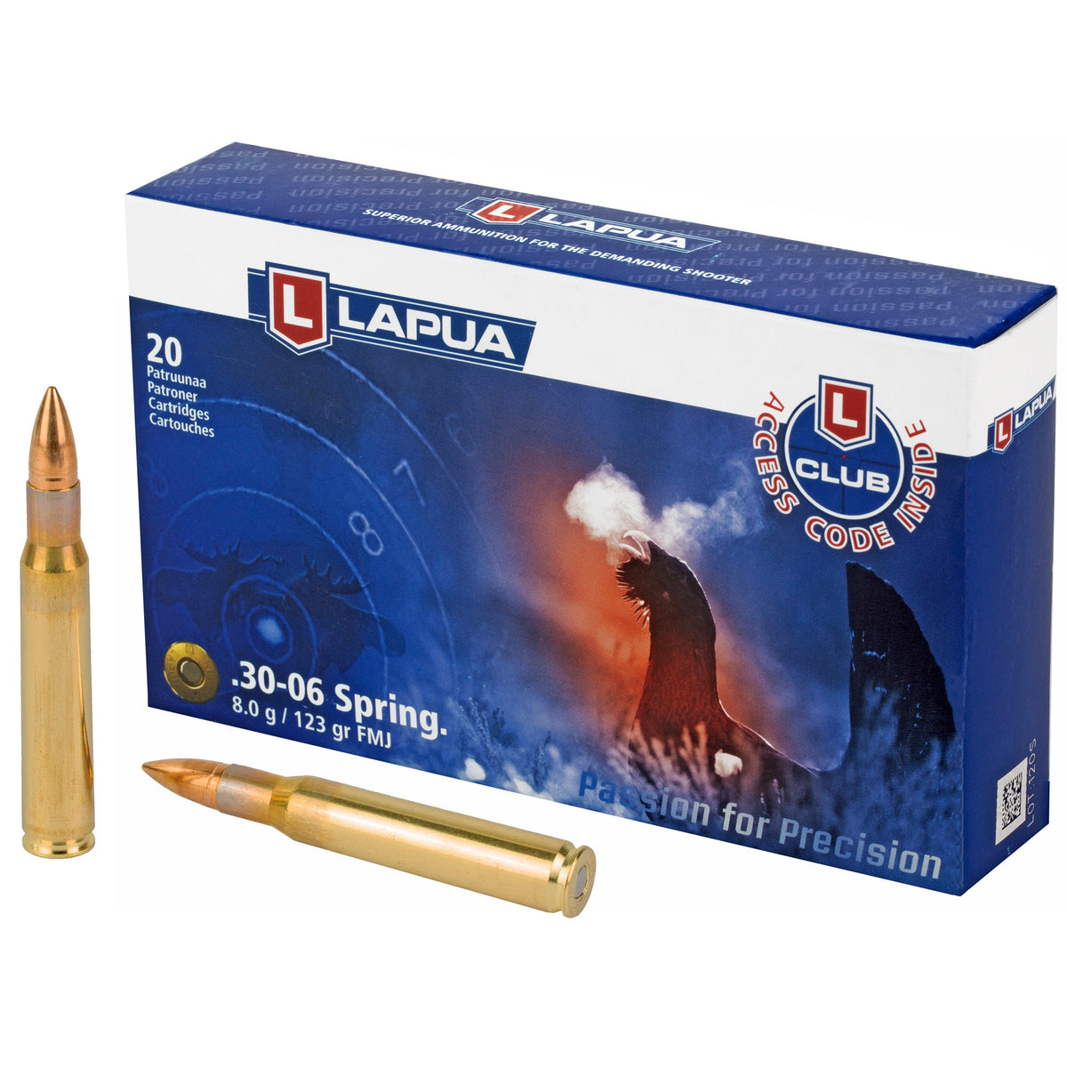 Lapua  .30-06 Springfield 123 grain Full Metal Jacket ammunition