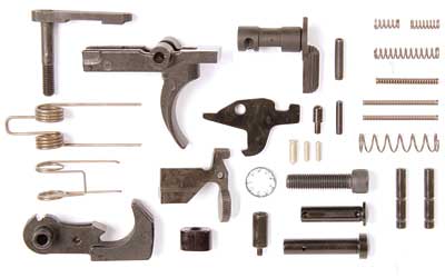 LBE Unlimited AR15 Custom Build Lower Parts Kit, 223/556, Black Finish, Minus Grip and Guard ARK15LPK