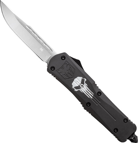 CobraTec FS3 OTF Black Punisher Handle 3.5" D2 Steel Drop Point Knife Large
