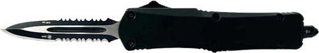 Templar Large OTF Black Rubber Handle 3.5" Serrated Dagger Knife