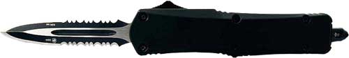 Templar Large OTF Black Rubber Handle 3.5" Serrated Dagger Knife