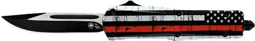 Templar Large OTF Back The Red 3.5" Black Drop Point Knife