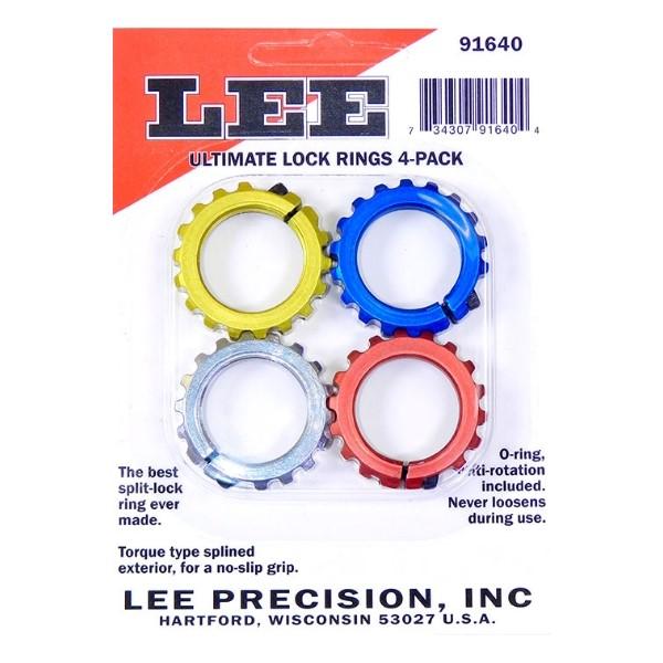 Lee Ultimate Spline Drive Lock Rings 4-Pack Anodized Aluminum