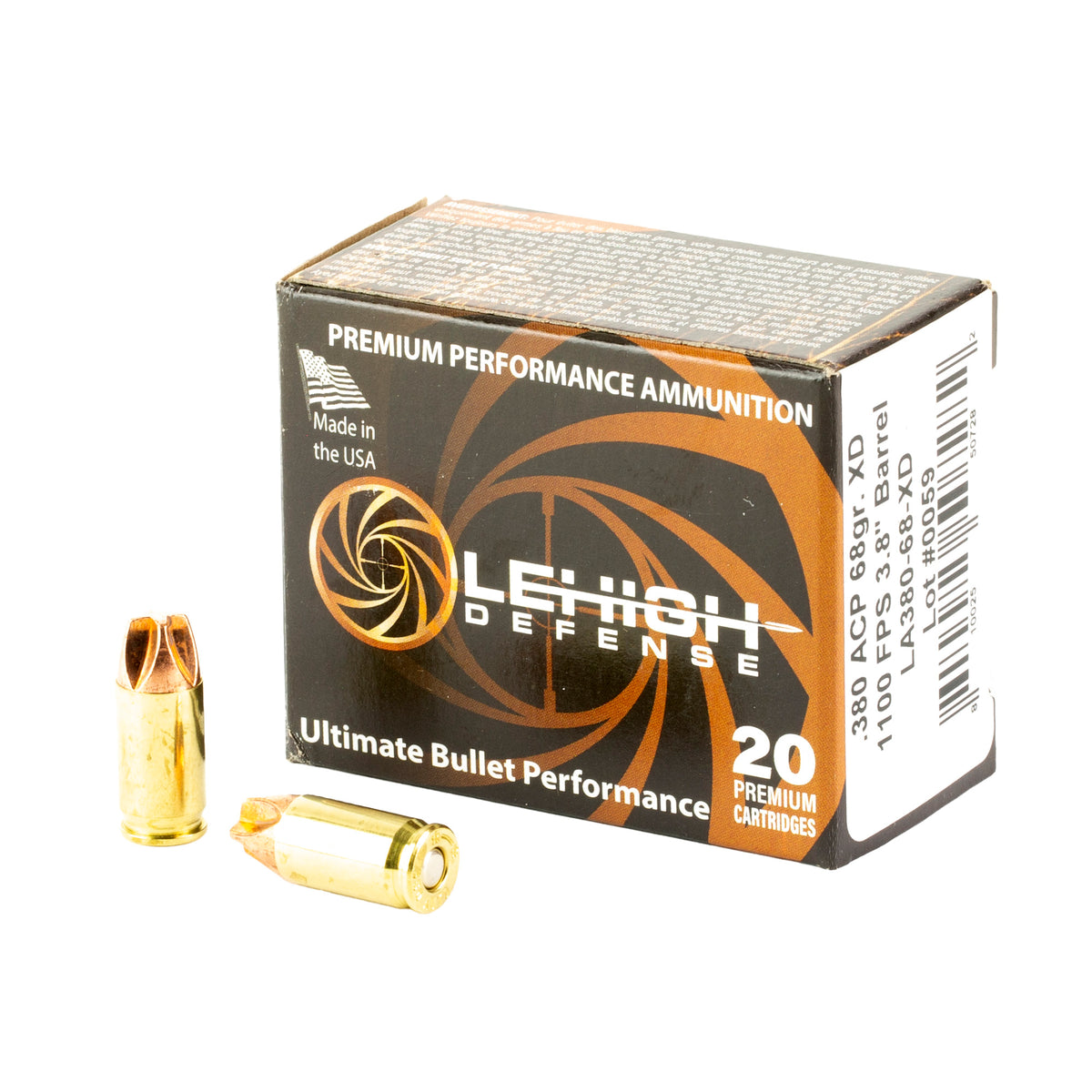 Lehigh Defense Xtreme Defense Fluid Transfer Monolithic 68 Grain .380 ACP/Auto 1100 fps