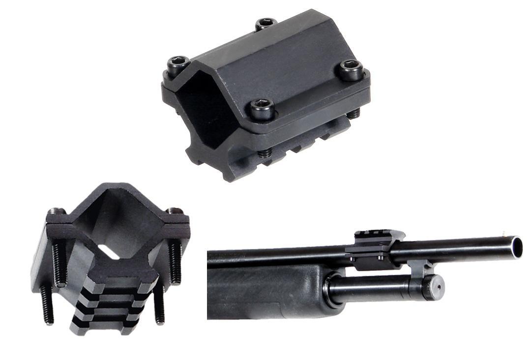 UTG Leapers Universal Shotgun Paintball 3 Slot Single-Rail Barrel Clamp Mount