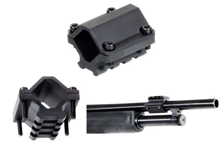 UTG Leapers Universal Shotgun Paintball 3 Slot Single-Rail Barrel Clamp Mount