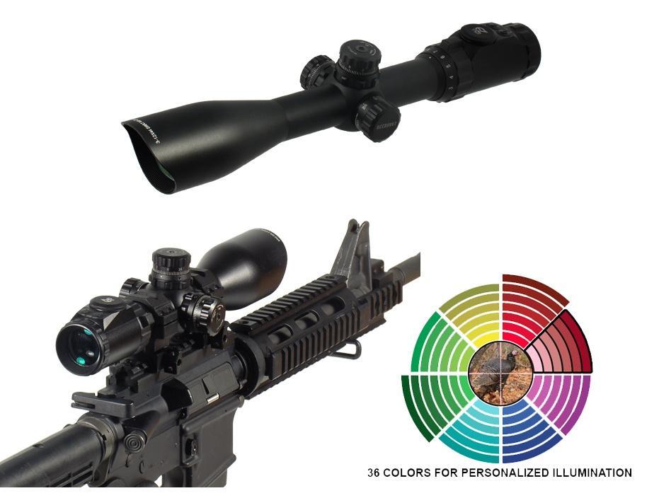 Leapers UTG AccuShot SWAT IE 3-12x44mm AO Mil-Dot 36-Color Illuminated Matte Rifle Scope