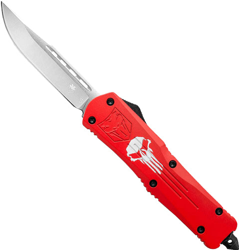 CobraTec FS3 OTF Red Punisher Handle 3.5" D2 Steel Drop Point Knife Large