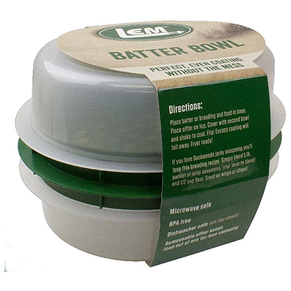 LEM Products Batter Bowl Breading Container with Lid Lock
