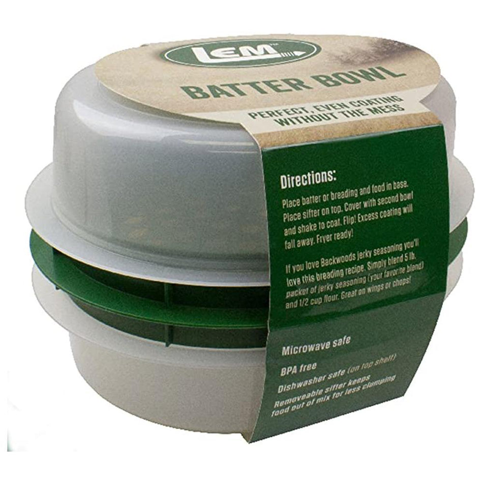 LEM Products Batter Bowl Breading Container with Lid Lock