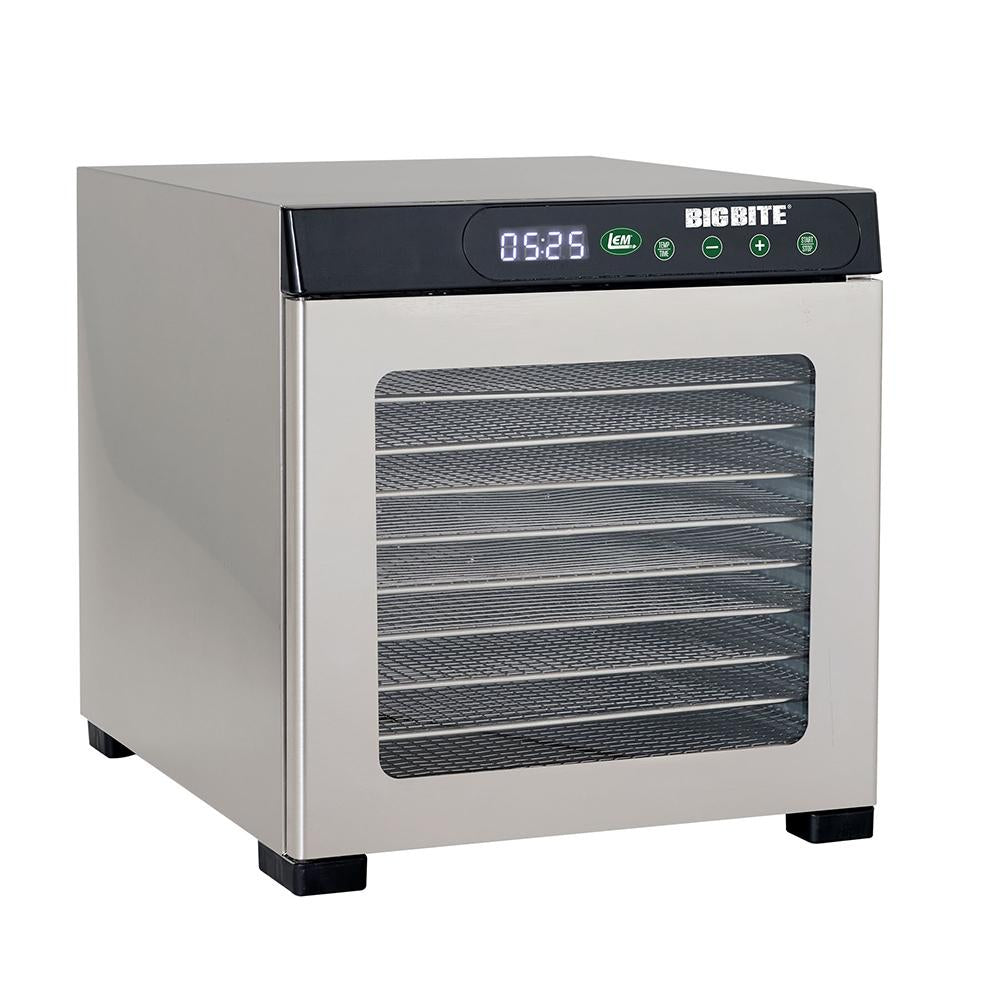 LEM BigBite 10-Tray Stainless Steel Jerky Dehydrator with 24-Hour Timer