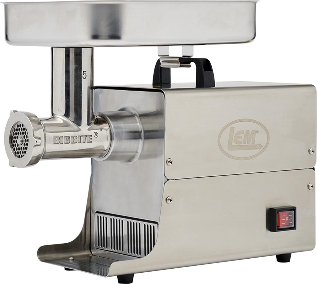 LEM Big Bite #5 Stainless Steel Electric Grinder with Stuffing Tubes
