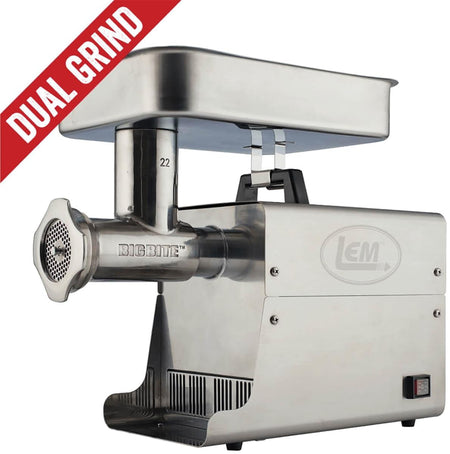 LEM #22 Big Bite Two-Grind-In-One-Pass 1 HP Electric Meat Grinder
