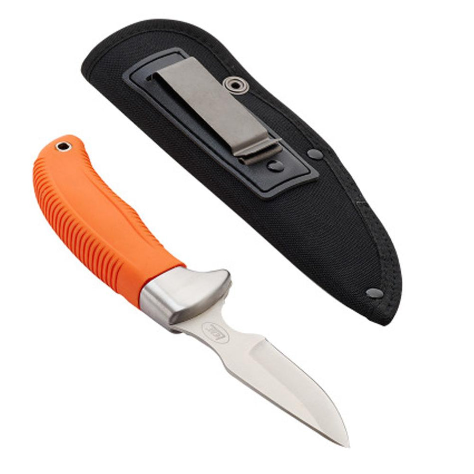 LEM Products Caping Knife 8-7/8 Inch Full Tang Stainless Steel with Belt Clip Sheath