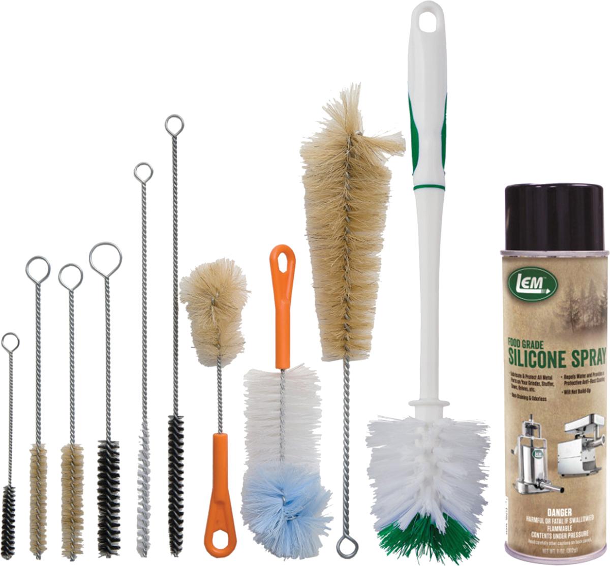 LEM Grinder Cleaning Kit 11pc with Silicone Lubricant Spray