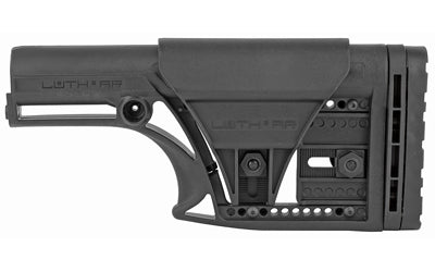 Luth-AR MBA-1 Adjustable AR-15/AR-10 Buttstock, 3-Axis Butt Plate, A2 Buffer Tube Compatible, Black MBA-1-3AX