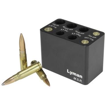 Lyman MSR Ammo Checker 7833003 Black Aluminum Multi-Rifle Caliber Block