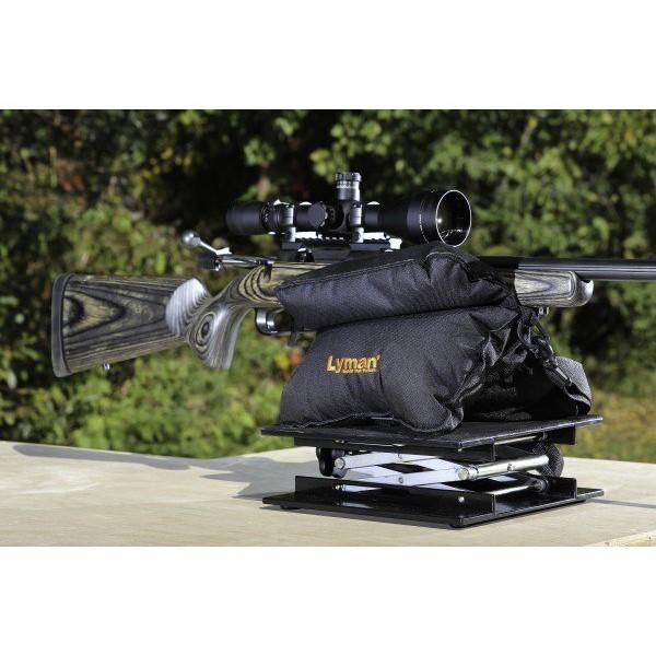 Lyman Bag Jack Shooting Rest Elevation Combo - Collapsible 10"x10" Aluminum Platform