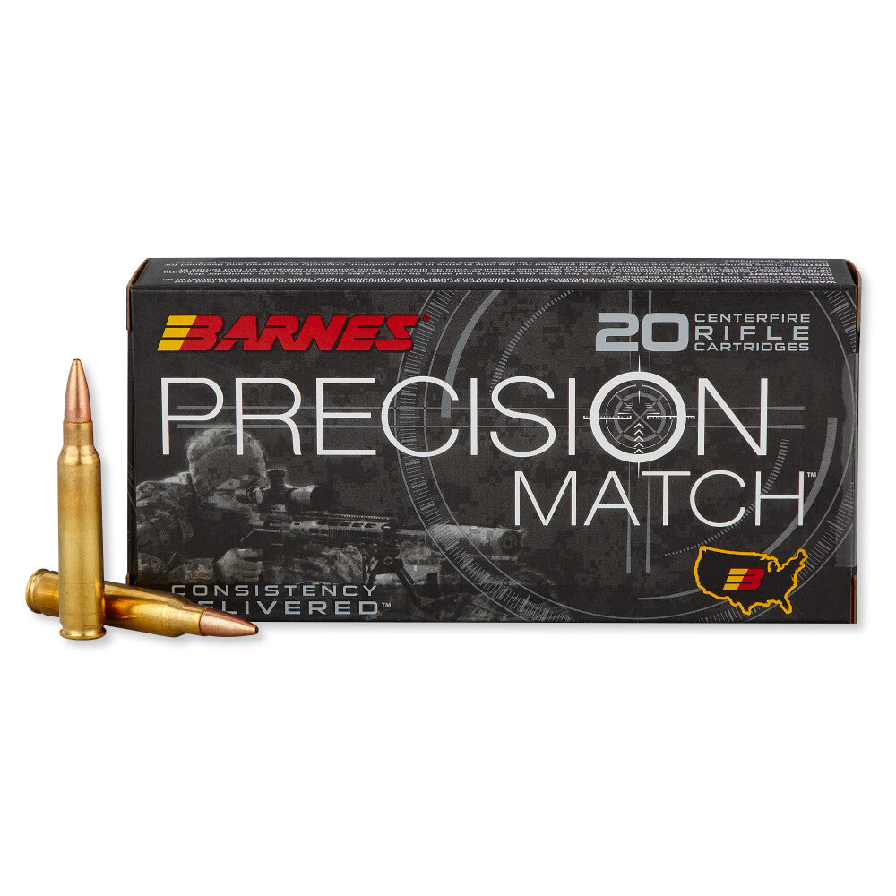 Barnes Precision Match 5.56x45mm NATO 85 grain Open Tip Match Boat Tail ammunition