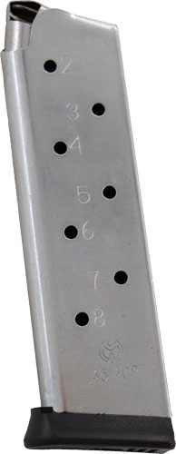 Metalform 8-Round .45 ACP Stainless 1911 Government Magazine - Removable Base