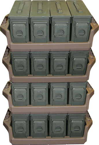 MTM Ammo Can Storage Tray 4-Can Capacity for .30 Cal Military Cans - FDE