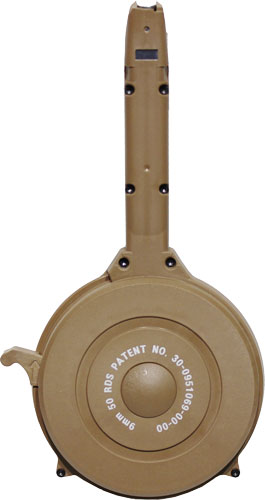 Iver Johnson Polymer Glock 9mm 50rd Tan Drum Magazine