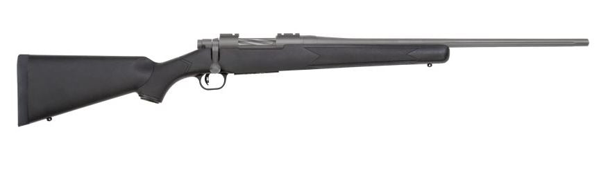 Mossberg 28069 Patriot Full Size 25-06 Rem 5+1 22" Stainless Cerakote Fluted Barrel, Drilled & Tapped Cerakote Stainless Steel Receiver, Black Fixed Synthetic Stock, Right Hand