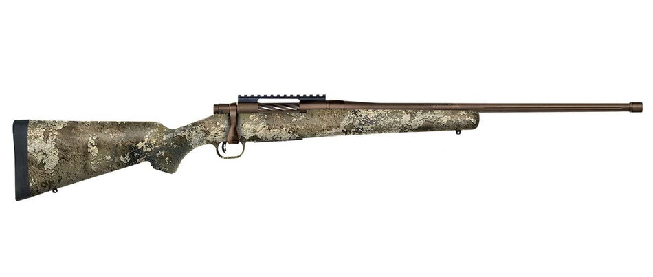 Mossberg 28254 Patriot Predator Full Size 350 Legend 4+1 20" Patriot Brown Cerakote Fluted Threaded Barrel, Patriot Brown Cerakote Receiver w/Picatinny Rail, Fixed TrueTimber Strata Synthetic Stock