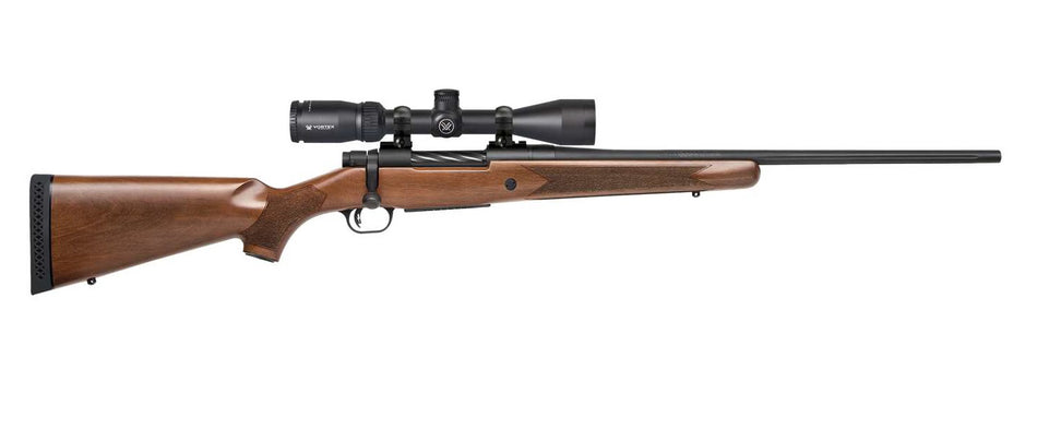 Mossberg 28057 Patriot 22-250 Rem Caliber with 5+1 Capacity, 22" Fluted Barrel, Matte Blued Metal Finish & Walnut Stock Right Hand (Full Size) Includes Vortex Crossfire II 3-9x40mm Scope