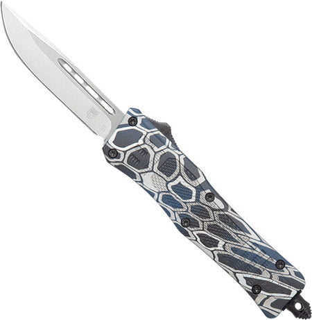 CobraTec CTK1 OTF Blue Cobra Skin Handle 3" Drop Point Knife Medium