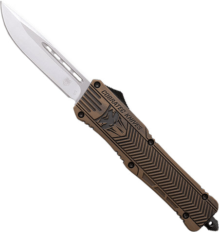 CobRaTec CTK1 OTF Medium Cerakote Bronze 3" Drop Point D2 Steel Knife
