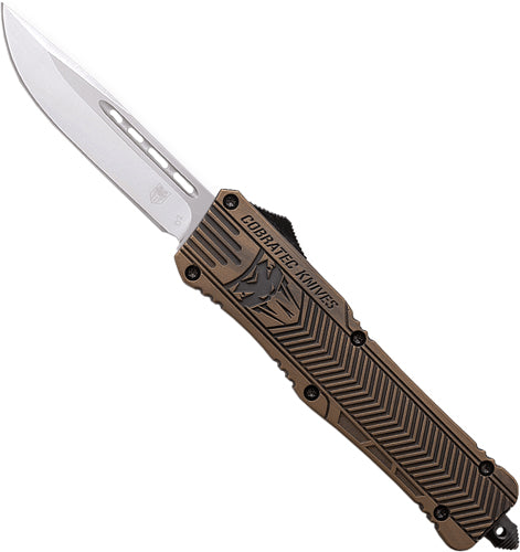CobRaTec CTK1 OTF Medium Cerakote Bronze 3" Drop Point D2 Steel Knife