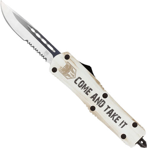 CobRaTec FS3 OTF Medium Come and Take It 3" Drop Point Serrated Steel Knife
