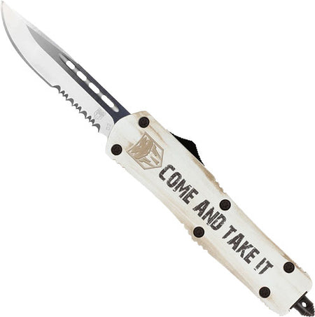 CobRaTec FS3 OTF Medium Come and Take It 3" Drop Point Serrated Steel Knife