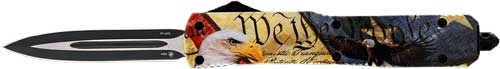 Templar Knife Slim OTF 3.1" Dagger Eagle Design Black Blade