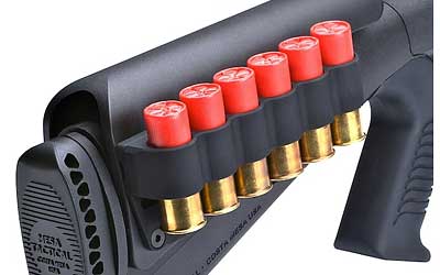 Mesa Tactical SureShell 6-Shell Shotshell Carrier for Urbino Cheek Riser, 12 Gauge, Aluminum, Black 90150