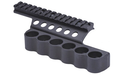 Mesa Tactical SureShell 6-Shell Rail Saddle Carrier, 5.5", 12 Gauge, Benelli Super Nova, Black 92010