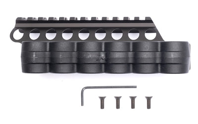 Mesa Tactical SureShell Polymer 6-Shell Carrier with Rail, Mossberg 500/590/Maverick 88 12GA, Black 94880