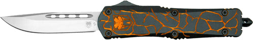 CobRaTec FS-3 OTF Medium Fractured Black Orange 3" D2 Steel Blade Knife