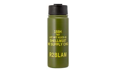 MFT DM107-16 Howitzer-Themed Vacuum Insulated 16 oz Flip Top Tumbler in Green
