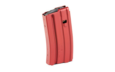 DURAMAG 20rd .223 Rem/5.56 NATO/300 Blackout AR-15 Aluminum Mag, Red with Black Anti-Tilt Follower