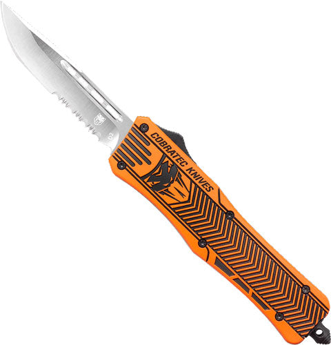 CobRaTec CTK1 OTF Medium Hunter Orange 3" Serrated Drop Point Steel Knife
