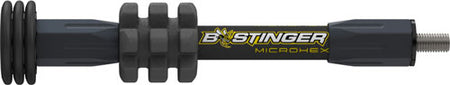 Bee Stinger Black MicroHex Hunting Bow Stabilizer 6 Inch with Countervail