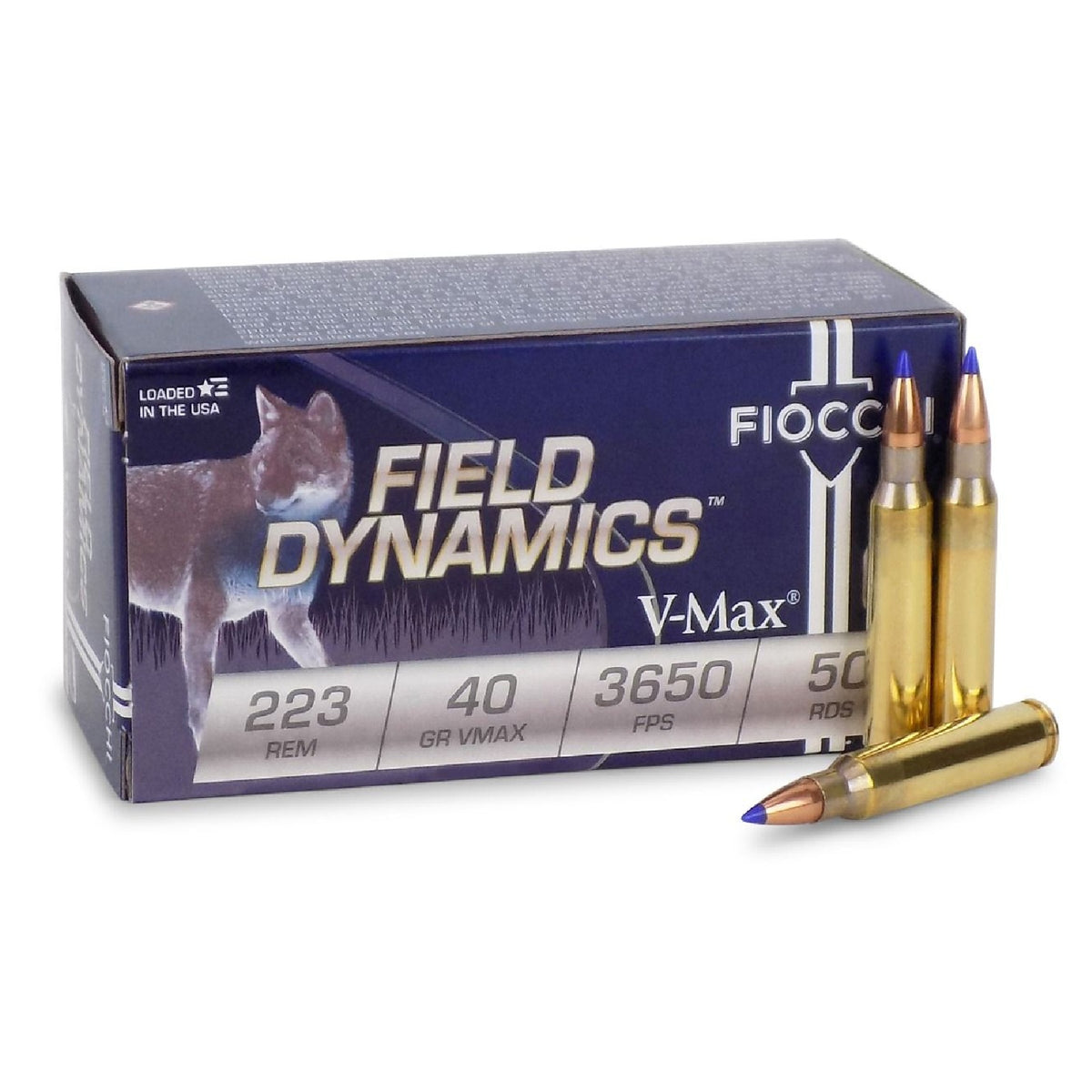 Fiocchi Extrema Field Dynamics .223 Remington 40 grain Hornady V-Max ammunition